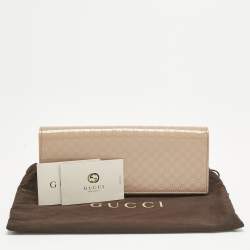 Pre Owned Gucci Rose Poudre Microguccissima Patent Leather Broadway Clutch