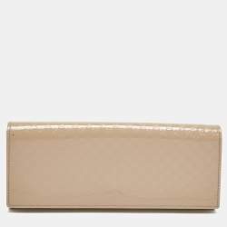 Pre Owned Gucci Rose Poudre Microguccissima Patent Leather Broadway Clutch