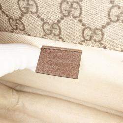 Pre Owned Gucci Beige Small GG Supreme Web Neo Vintage Double Flap Messenger Bag