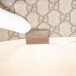 Pre Owned Gucci Beige Small GG Supreme Web Neo Vintage Double Flap Messenger Bag