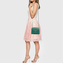 Pre Owned Gucci Green Leather Mini Crystal Dionysus Shoulder Bag