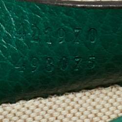 Pre Owned Gucci Green Leather Mini Crystal Dionysus Shoulder Bag