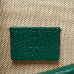 Pre Owned Gucci Green Leather Mini Crystal Dionysus Shoulder Bag