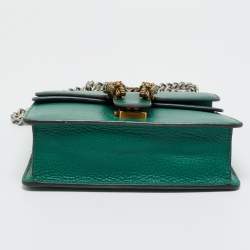 Pre Owned Gucci Green Leather Mini Crystal Dionysus Shoulder Bag
