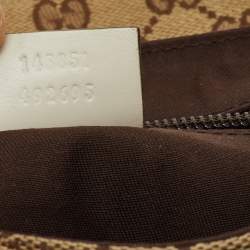 Pre Owned Gucci Beige/Off White GG Canvas and Leather Waist Bag