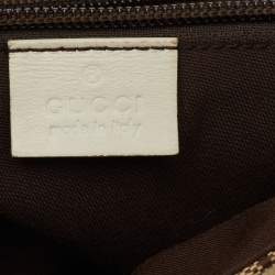 Pre Owned Gucci Beige/Off White GG Canvas and Leather Waist Bag