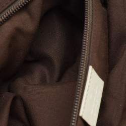 Pre Owned Gucci Beige/Off White GG Canvas and Leather Waist Bag
