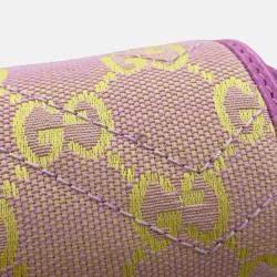 Pre Owned Gucci Purple Super Mini GG Marmont Matelasse Canvas Flap Crossbody