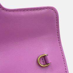 Pre Owned Gucci Purple Super Mini GG Marmont Matelasse Canvas Flap Crossbody