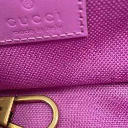 Pre Owned Gucci Purple Super Mini GG Marmont Matelasse Canvas Flap Crossbody