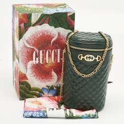 Pre Owned Gucci Green Quilted Leather Trapuntata Convertible Belt Bag