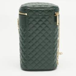 Pre Owned Gucci Green Quilted Leather Trapuntata Convertible Belt Bag