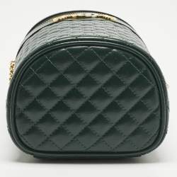 Pre Owned Gucci Green Quilted Leather Trapuntata Convertible Belt Bag