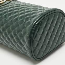 Pre Owned Gucci Green Quilted Leather Trapuntata Convertible Belt Bag