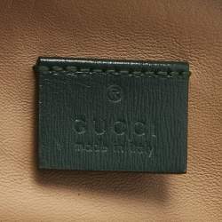 Pre Owned Gucci Green Quilted Leather Trapuntata Convertible Belt Bag