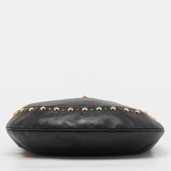 Pre Owned Gucci Black Guccissima Leather Babouska Heart Hobo