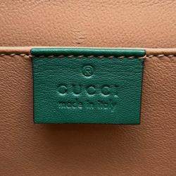 Pre Owned Gucci Green Mini Patent Sylvie 1969 Top Handle Bag