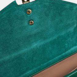 Pre Owned Gucci Green Mini Patent Sylvie 1969 Top Handle Bag
