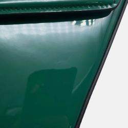 Pre Owned Gucci Green Mini Patent Sylvie 1969 Top Handle Bag