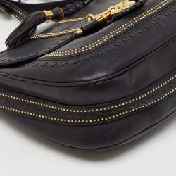 Pre Owned Gucci Black Leather Snaffle Bit Medium Shoulder Bag