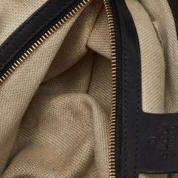 Pre Owned Gucci Black Leather Snaffle Bit Medium Shoulder Bag