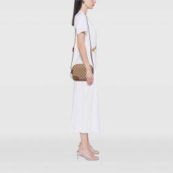 Pre Owned Gucci Beige Brown GG Canvas Bree Crossbody