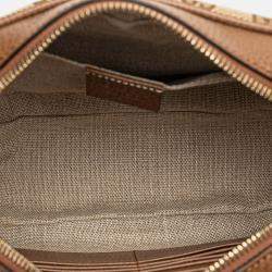 Pre Owned Gucci Beige Brown GG Canvas Bree Crossbody