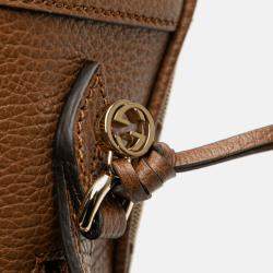 Pre Owned Gucci Beige Brown GG Canvas Bree Crossbody