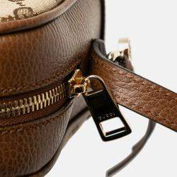 Pre Owned Gucci Beige Brown GG Canvas Bree Crossbody
