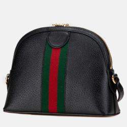 Pre Owned Gucci Black Small Calfskin Ophidia Dome Crossbody