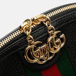 Pre Owned Gucci Black Small Calfskin Ophidia Dome Crossbody
