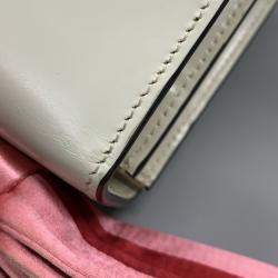 Pre Owned Gucci White Leather Satin Naga Dragon Head Shoulder Bag
