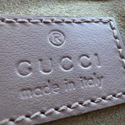 Pre Owned Gucci GG Marmont Matelasse Super Mini Light Pink Leather Bag