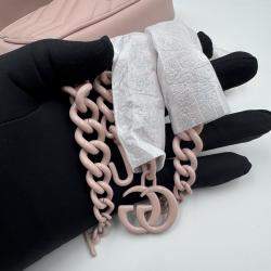 Pre Owned Gucci GG Marmont Matelasse Super Mini Light Pink Leather Bag