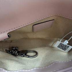 Pre Owned Gucci GG Marmont Matelasse Super Mini Light Pink Leather Bag