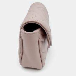 Pre Owned Gucci GG Marmont Matelasse Super Mini Light Pink Leather Bag