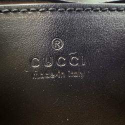 Pre Owned Gucci Black Matelasse Leather Mini GG Marmont Flap Shoulder Bag