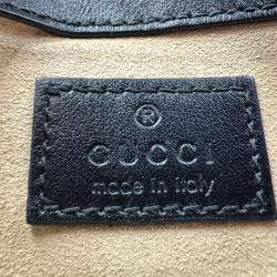 Pre Owned Gucci black Matelasse Leather Super Mini GG Marmont Shoulder Bag