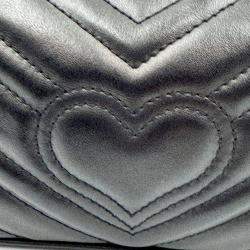 Pre Owned Gucci black Matelasse Leather Super Mini GG Marmont Shoulder Bag