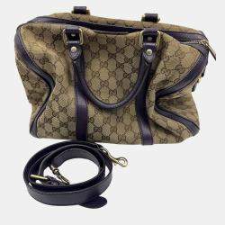 Pre Owned Gucci Vintage GG Monogram Boston Beige/Purple Bag