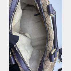 Pre Owned Gucci Vintage GG Monogram Boston Beige/Purple Bag