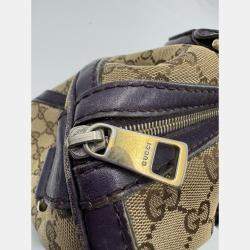Pre Owned Gucci Vintage GG Monogram Boston Beige/Purple Bag