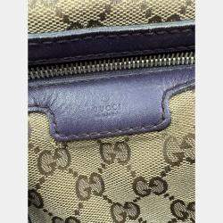 Pre Owned Gucci Vintage GG Monogram Boston Beige/Purple Bag