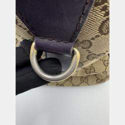 Pre Owned Gucci Vintage GG Monogram Boston Beige/Purple Bag