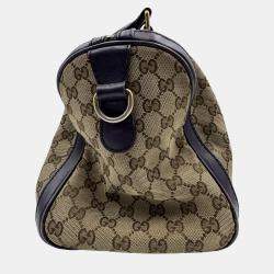 Pre Owned Gucci Vintage GG Monogram Boston Beige/Purple Bag