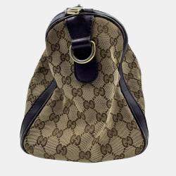 Pre Owned Gucci Vintage GG Monogram Boston Beige/Purple Bag
