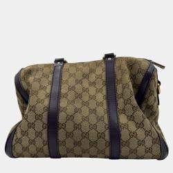 Pre Owned Gucci Vintage GG Monogram Boston Beige/Purple Bag