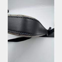 Pre Owned GUCCI GG supreme monogram black leather messenger bag
