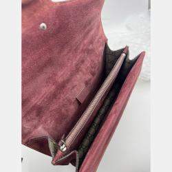 Pre Owned Gucci Rose/Beige GG Supreme Canvas and Suede Small Dionysus Blooms Shoulder Bag