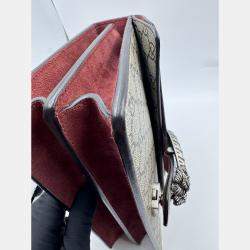 Pre Owned Gucci Rose/Beige GG Supreme Canvas and Suede Small Dionysus Blooms Shoulder Bag